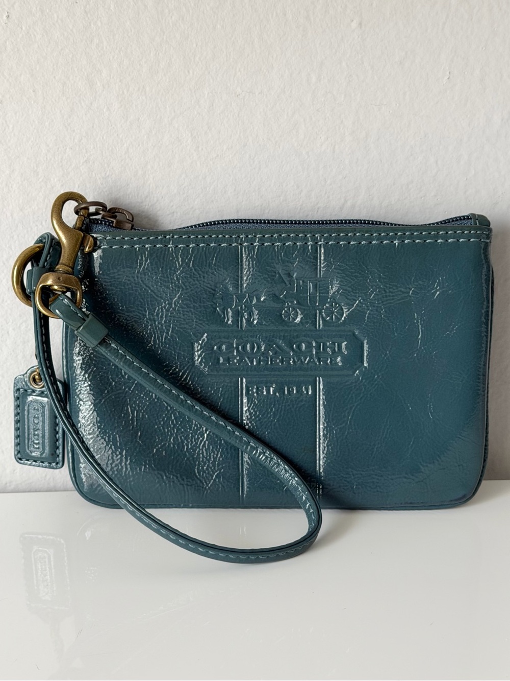 Coach Patent Leather Wristlet Pouch